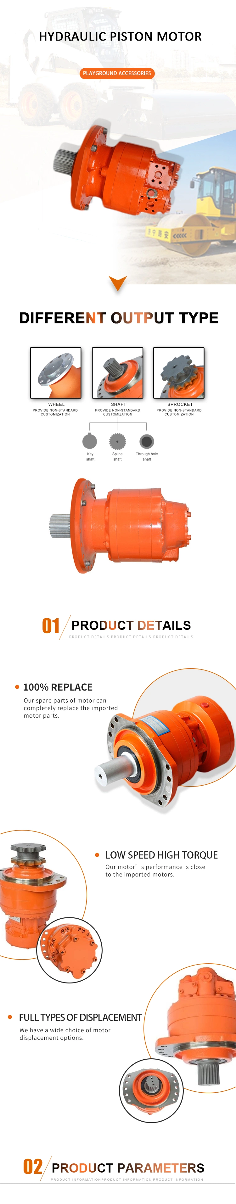 Poclain Ms18 Mse18 Series Hydraulic Motor for Komatsu Bomag Bw213 Hamm Road Roller and Erkat Drum Cutter