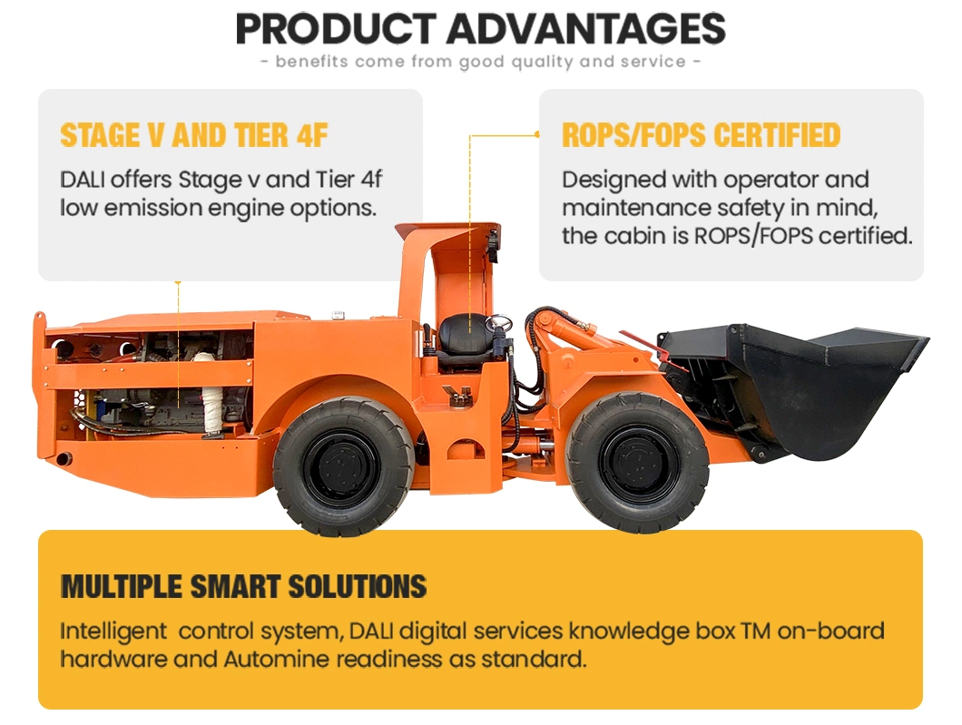 0.6m3 1.5 yds High quality diesel underground wheel loader scraper scooptram LHD